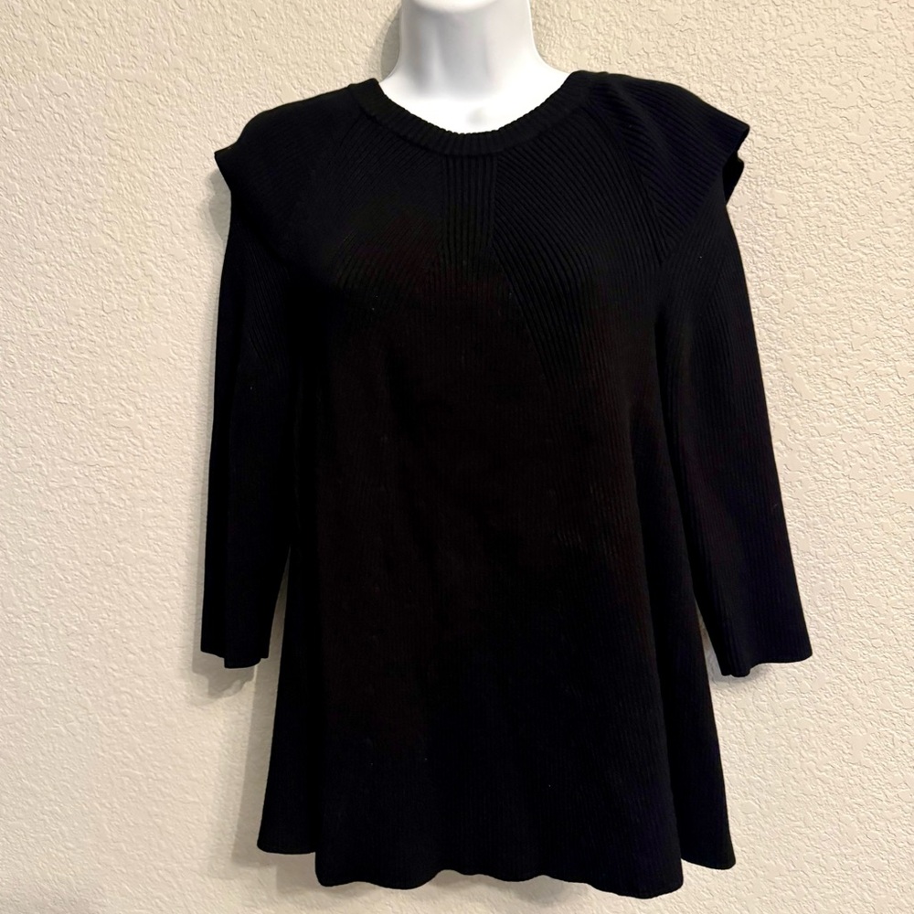 Antonio Melani Black Ribbed Sweater Medium